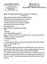 Đề kiểm tra học kỳ II môn Hóa học Lớp 9 - Năm học 2018-2019 - Phòng giáo dục và đào tạo Quận 11